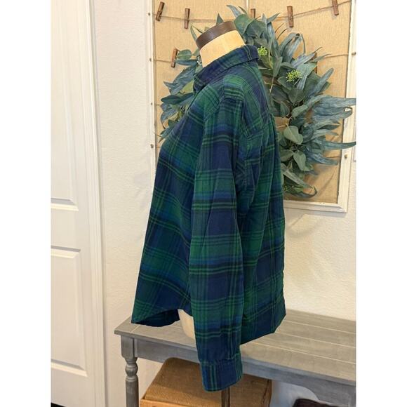 GAP Green / Blue Flannel Button Down Shirt Women size S - Picture 4 of 7